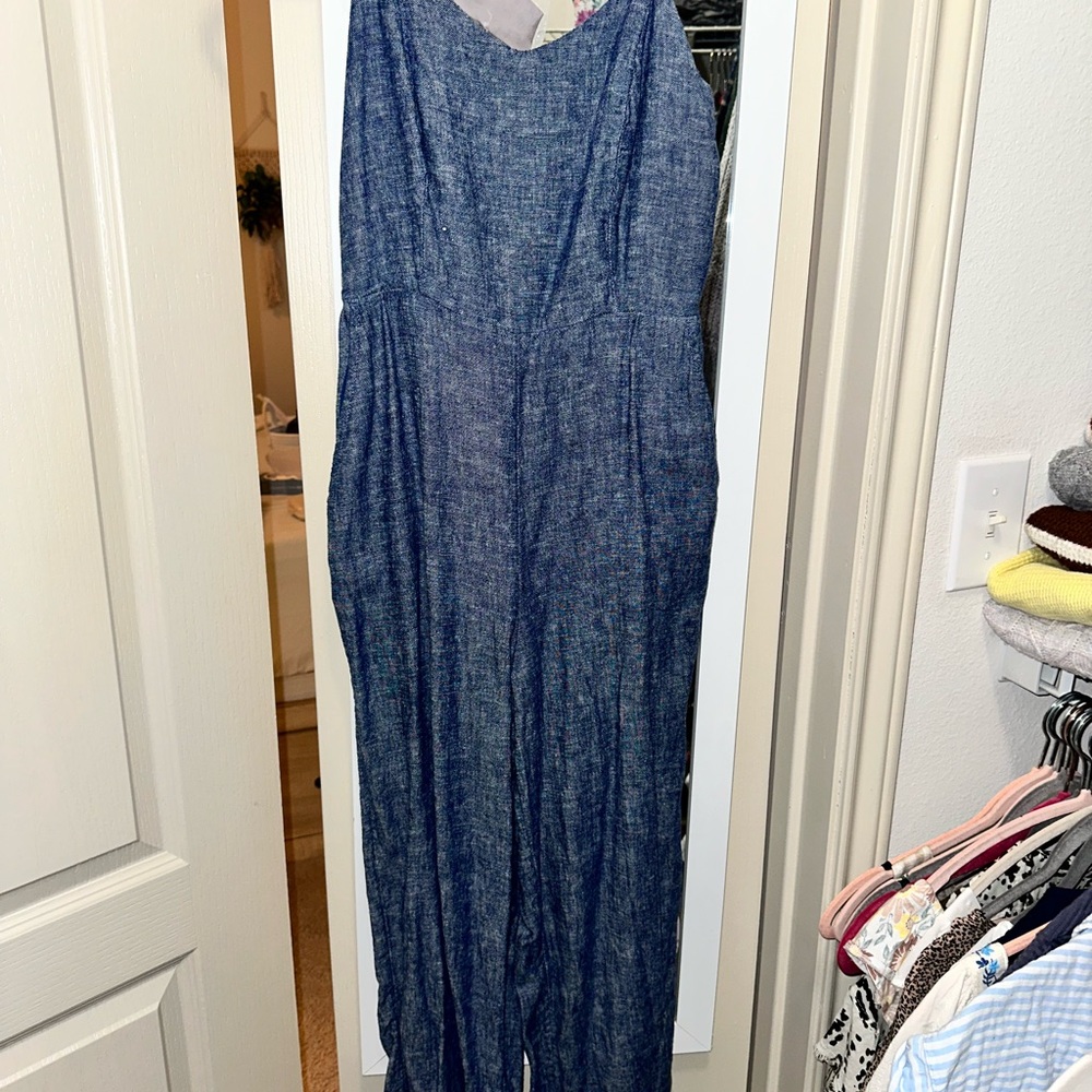 Old Navy Blue Denim-like Jumpsuit